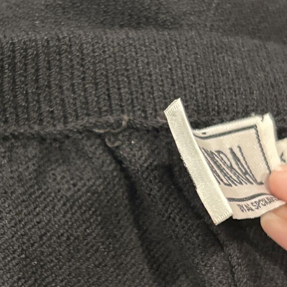 Alnoral Pants Womens 3X Al Spokavicius Black Wool Knit Pull On Tapered Stretch - Picture 3 of 6